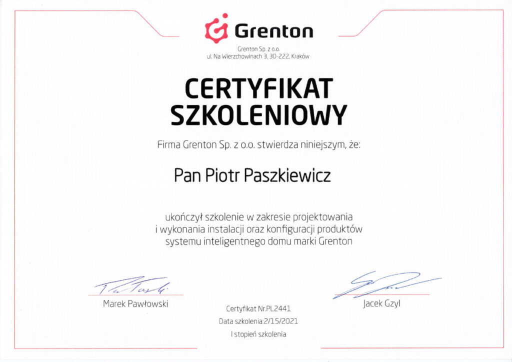 certyfikat